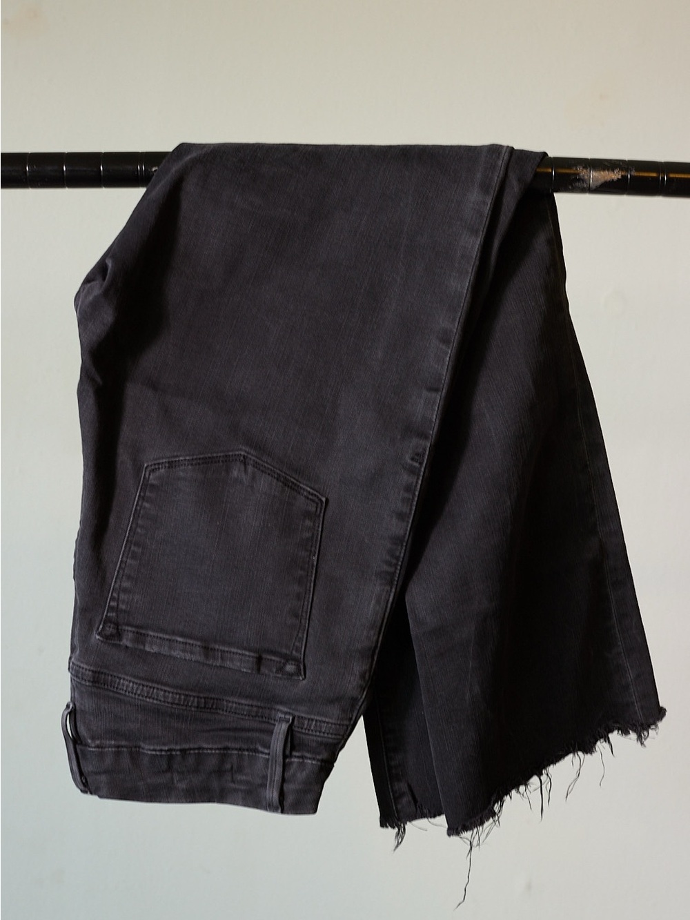 Classic Black Frayed Hem Women's Jeans